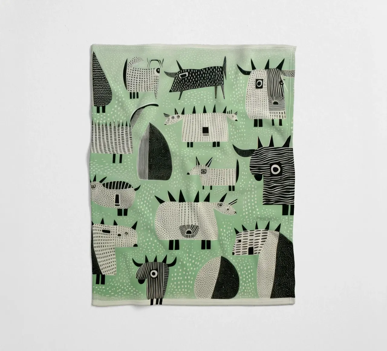 Yak verdi 3 coperta in pile da Minimal Animal Art