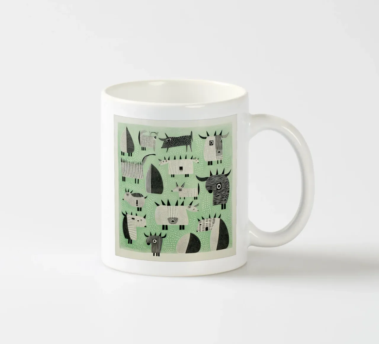 Yak verdi 3 tazza in ceramica da Minimal Animal Art