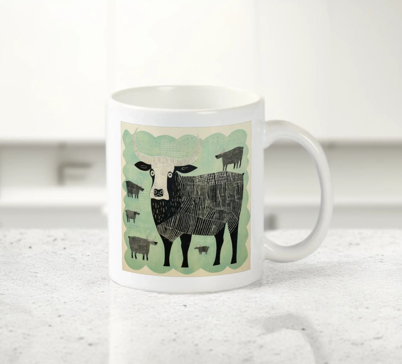 Yak verdi 4 tazza in ceramica da Minimal Animal Art
