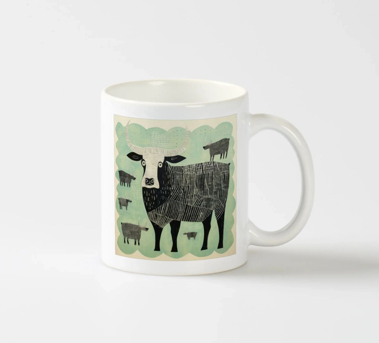 Yak verdi 4 tazza in ceramica da Minimal Animal Art