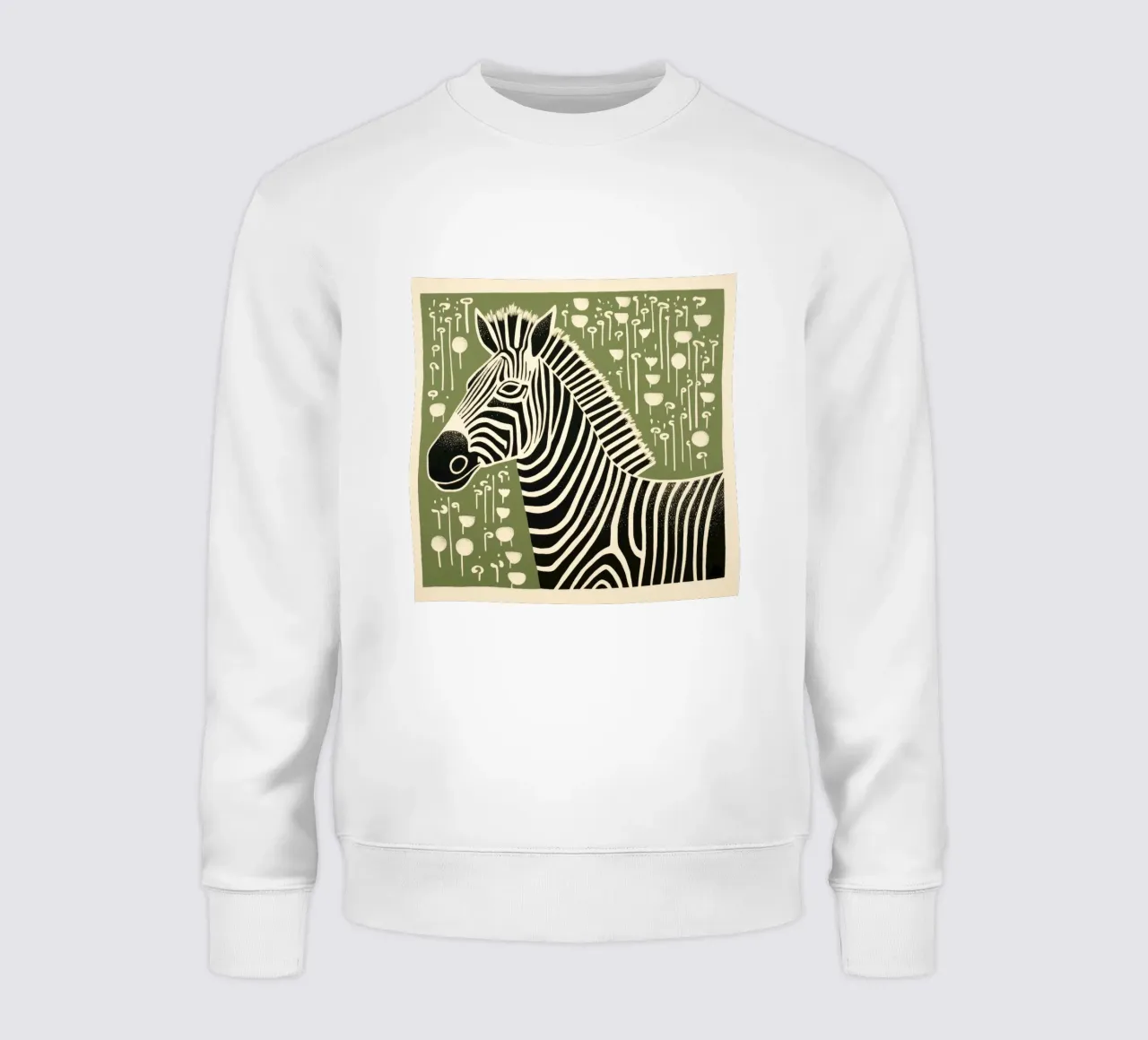 Zebra verde 1 felpa da Minimal Animal Art