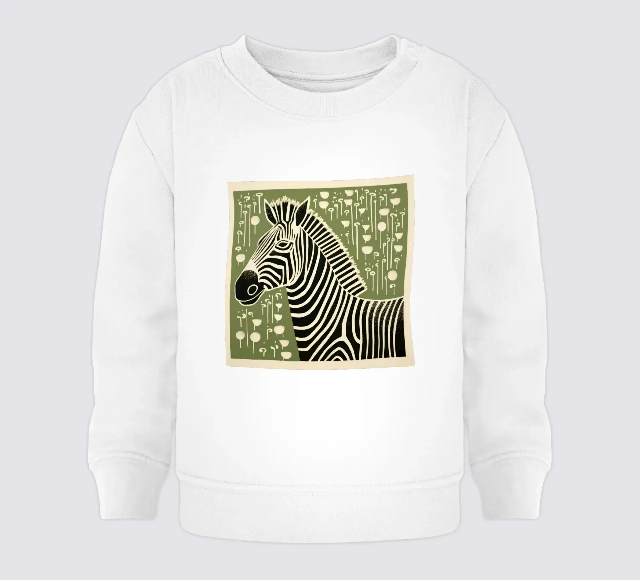 Zebra verde 1 felpa neonato da Minimal Animal Art