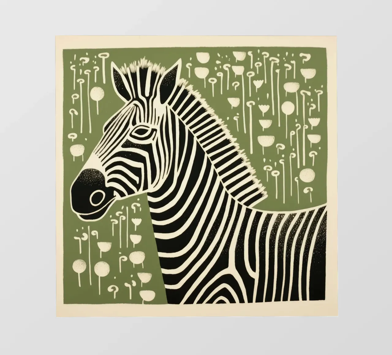 Zebra verde 1 pellicola backlit da Minimal Animal Art