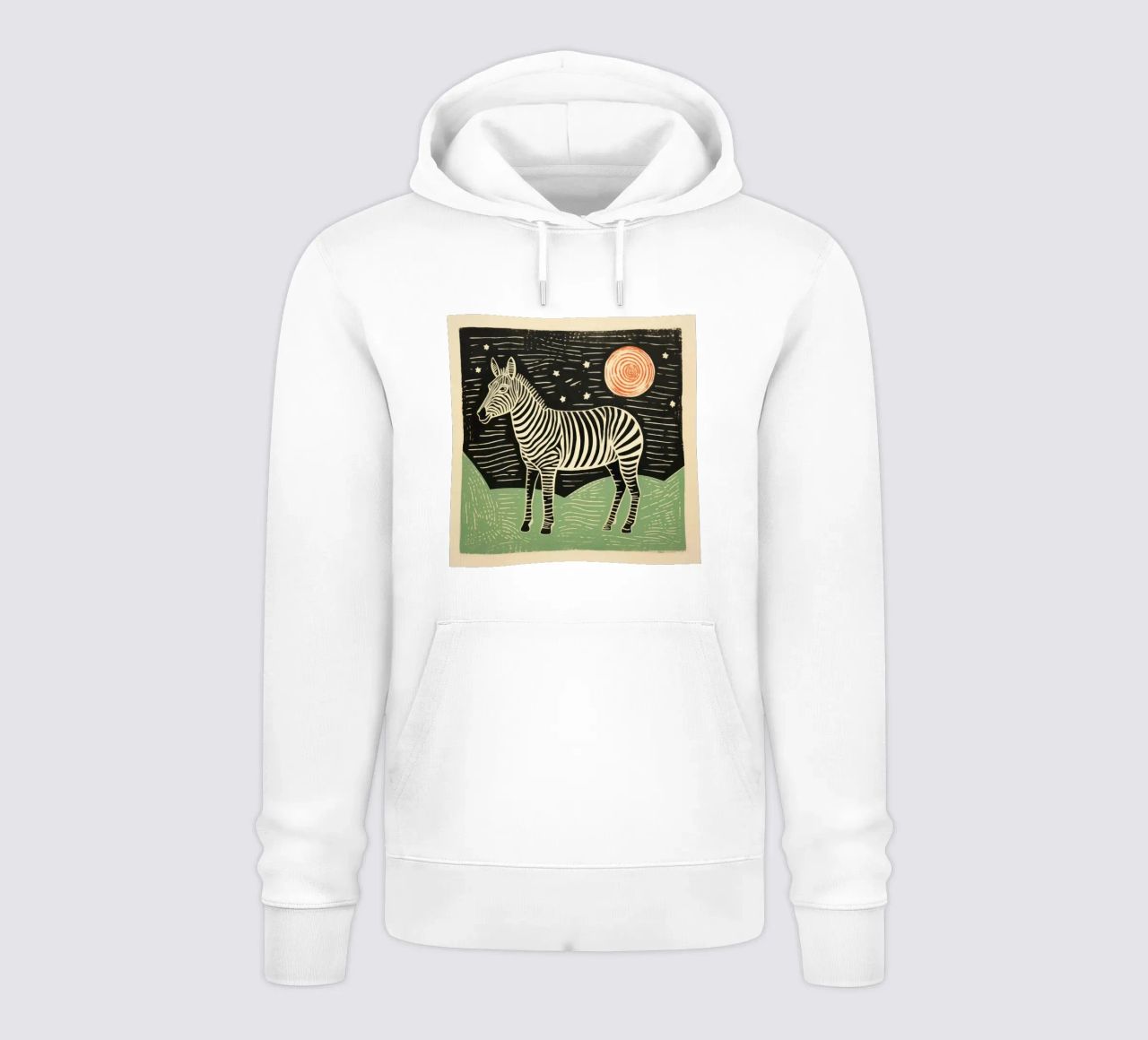 Zebra verde 2 felpa con cappuccio da Minimal Animal Art