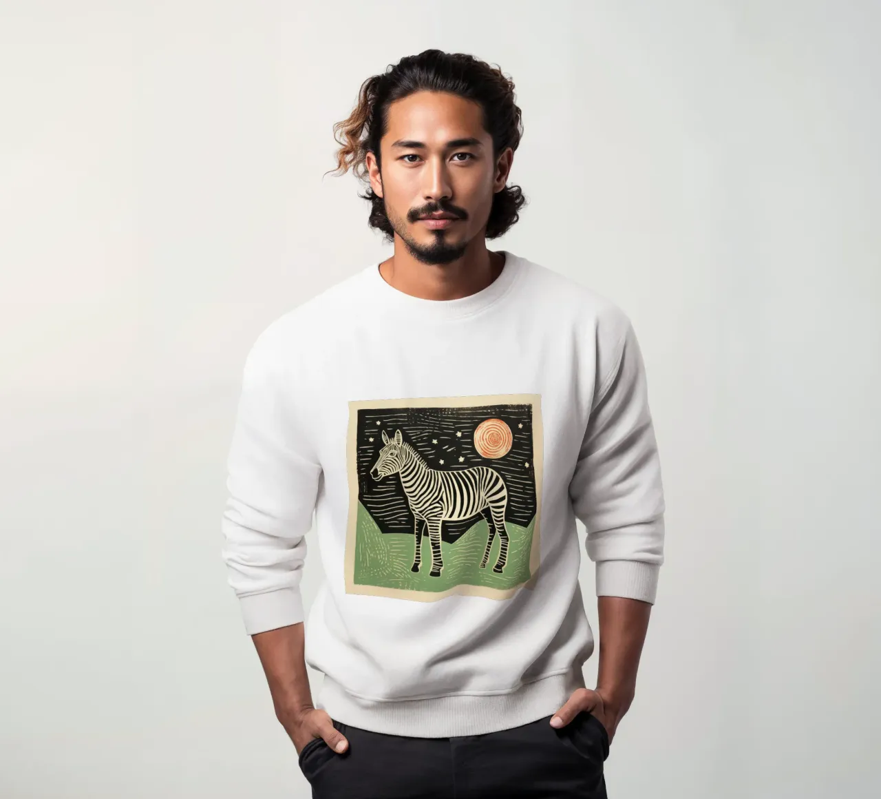 Zebra verde 2 felpa da Minimal Animal Art