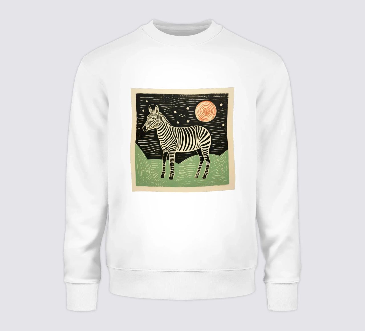 Zebra verde 2 felpa da Minimal Animal Art