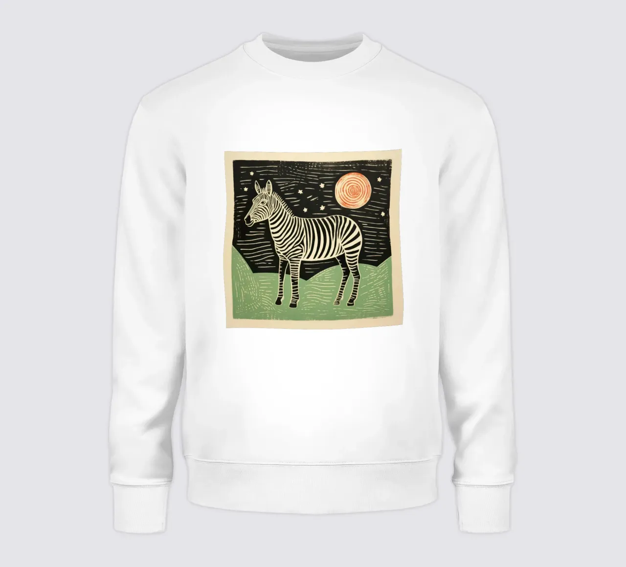 Green Zebra 2 sweatshirt by Minimal Animal Art