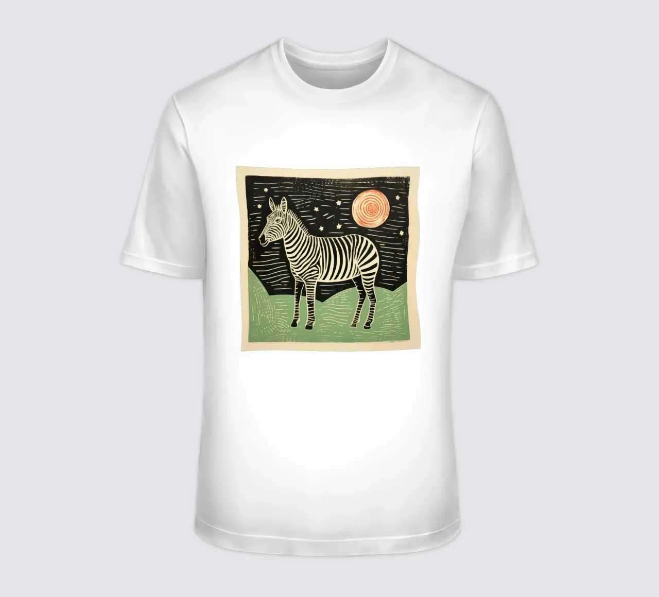 Zebra verde 2 t-shirt da Minimal Animal Art