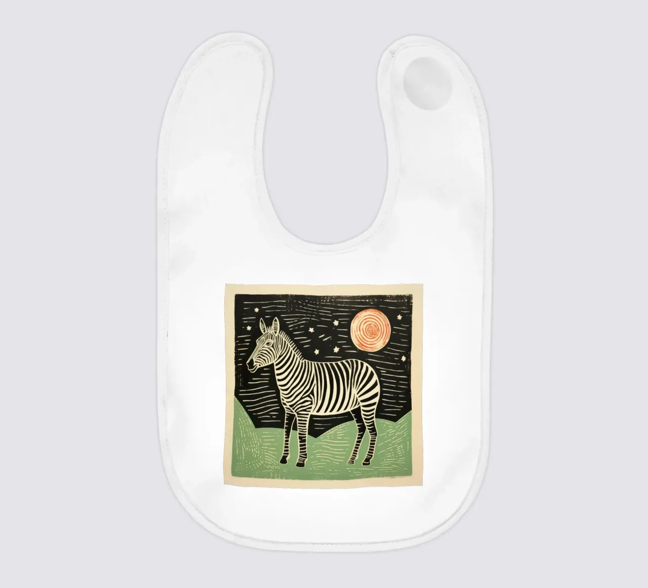 Zebra verde 2 bavaglino da Minimal Animal Art