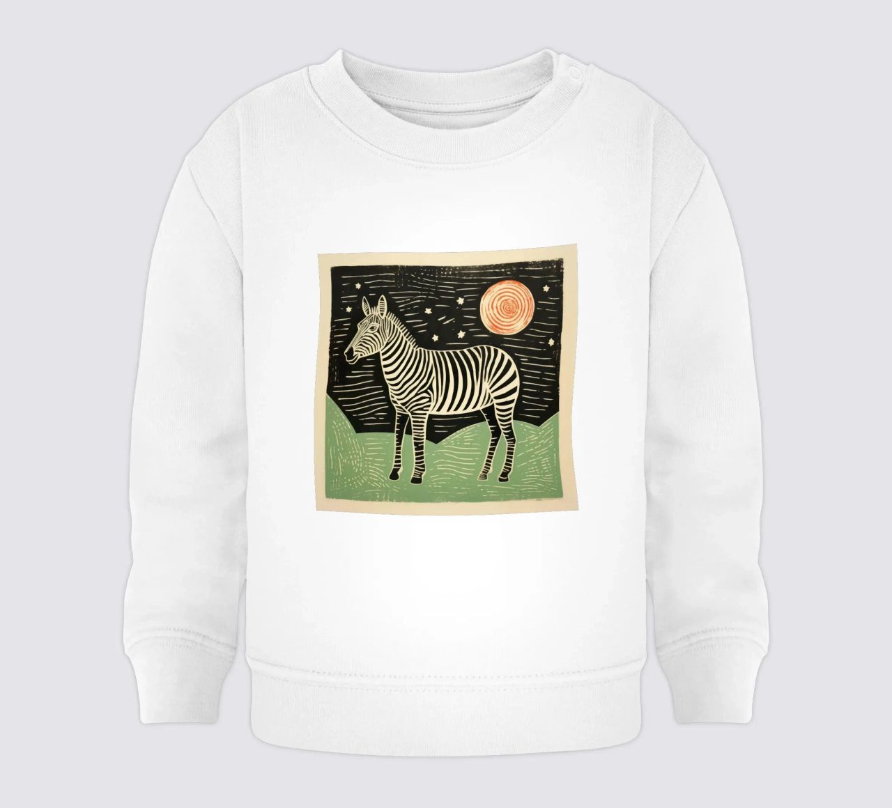 Zebra verde 2 felpa neonato da Minimal Animal Art
