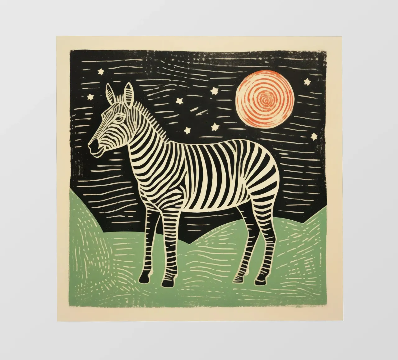 Zebra verde 2 pellicola backlit da Minimal Animal Art