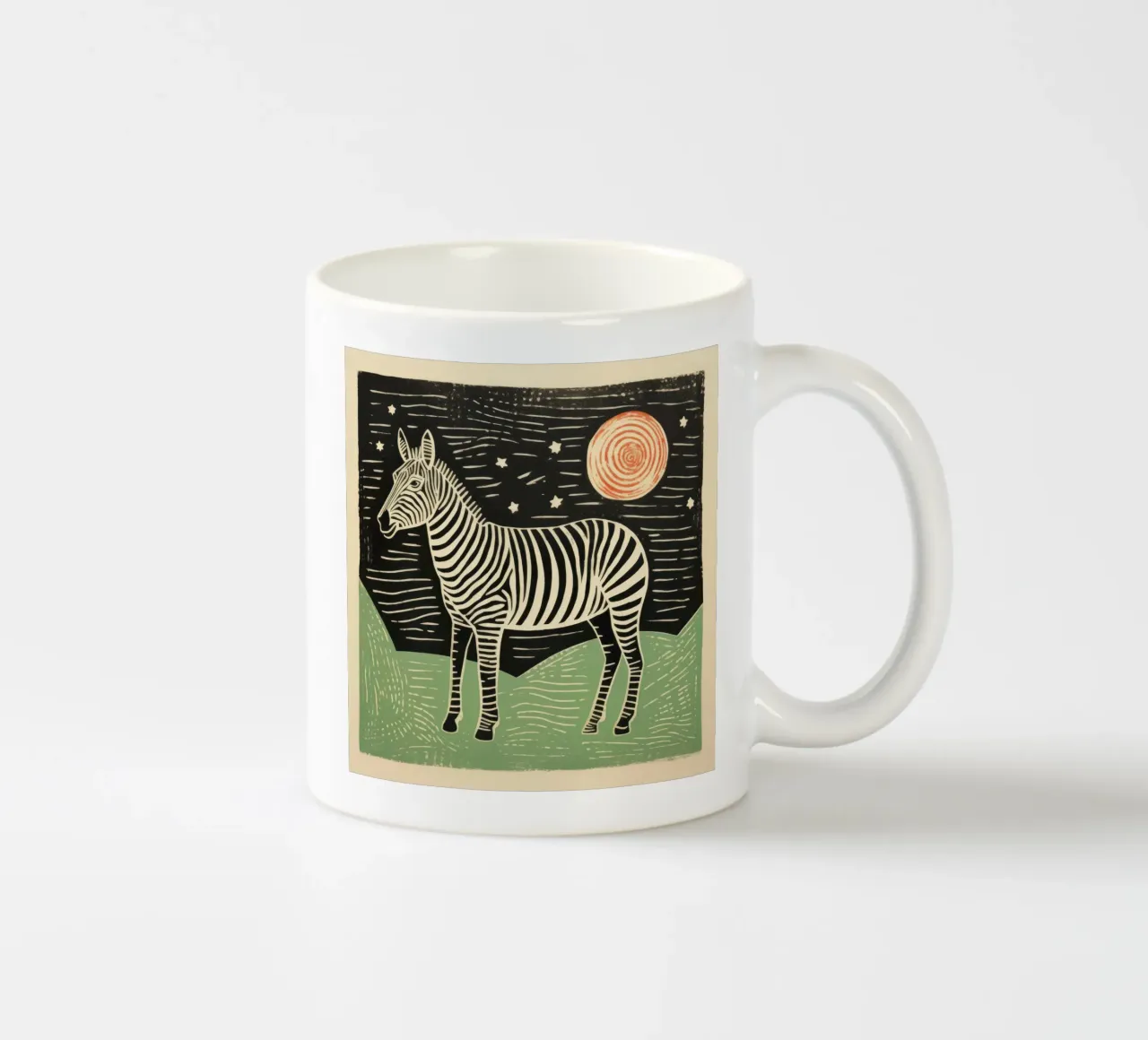 Zebra verde 2 tazza in ceramica da Minimal Animal Art