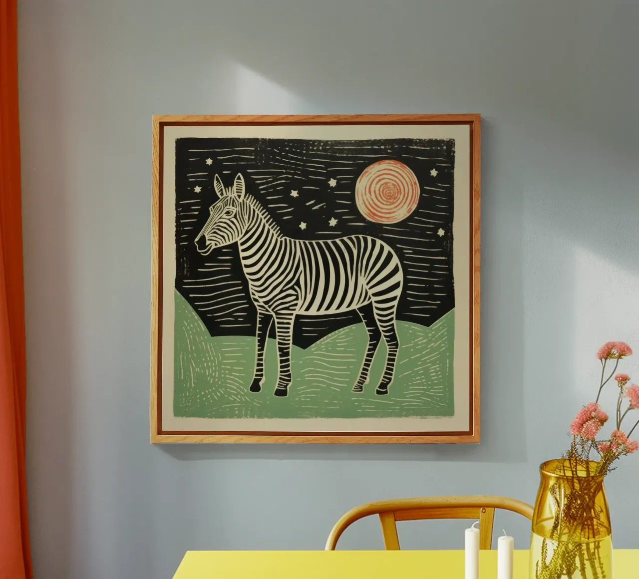 Green Zebra acrylic glass by Minimal Animal Art