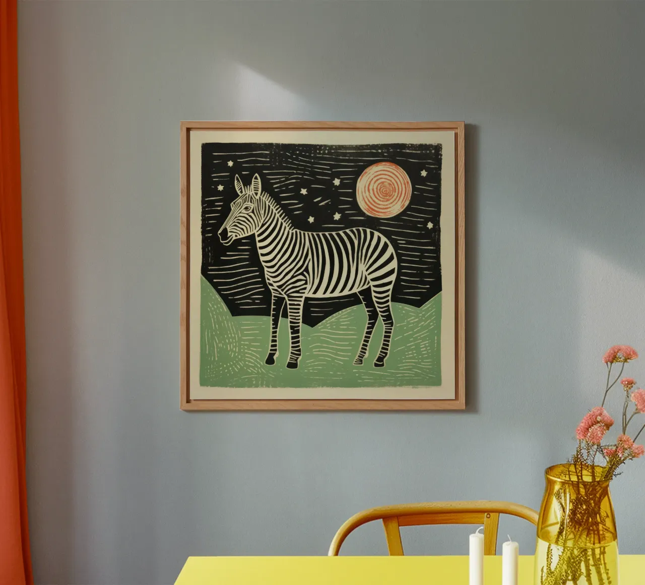 Zebra verde 2 alluminio dibond da Minimal Animal Art