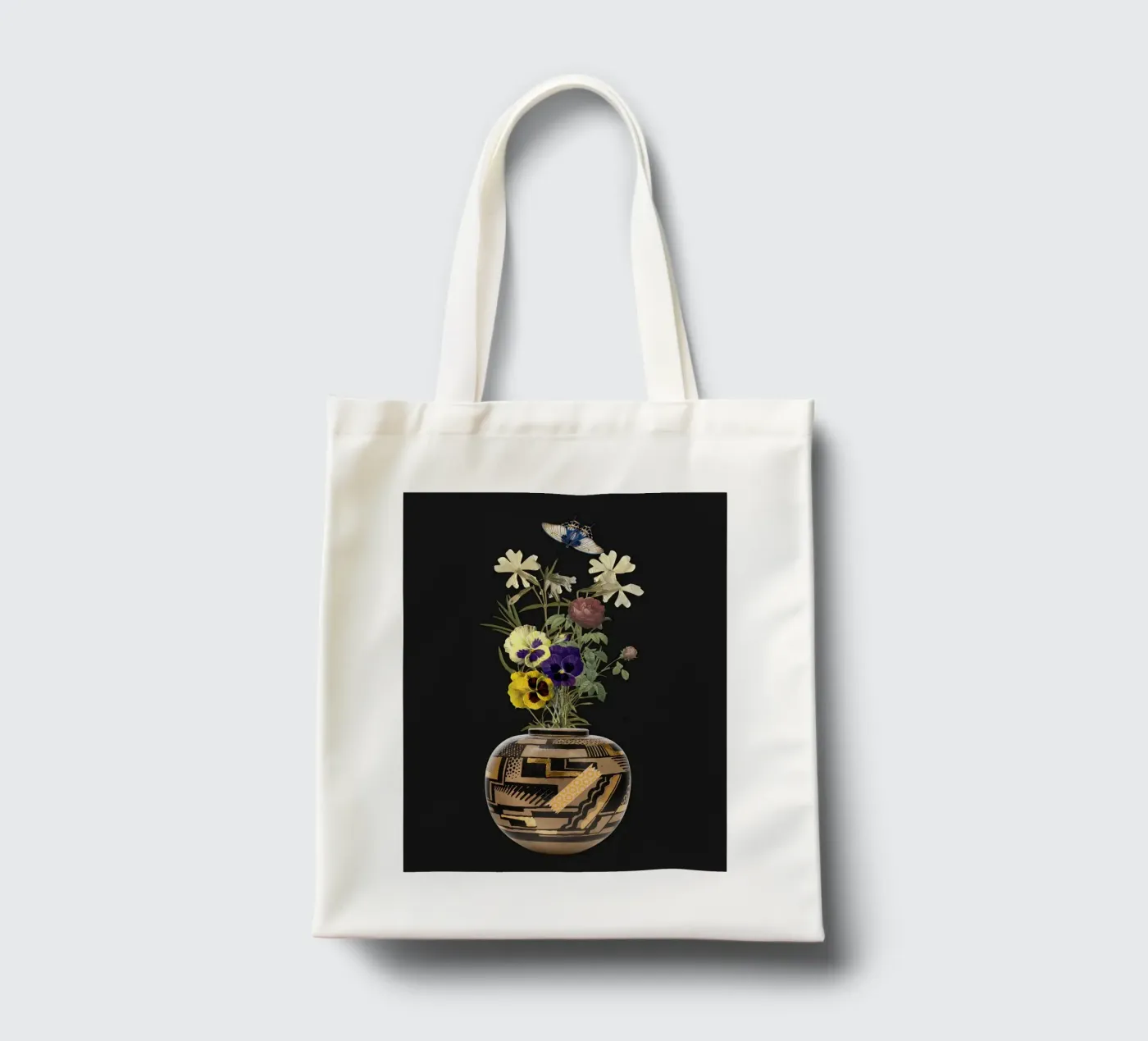 patterned vase borsa in juta da ramosashop