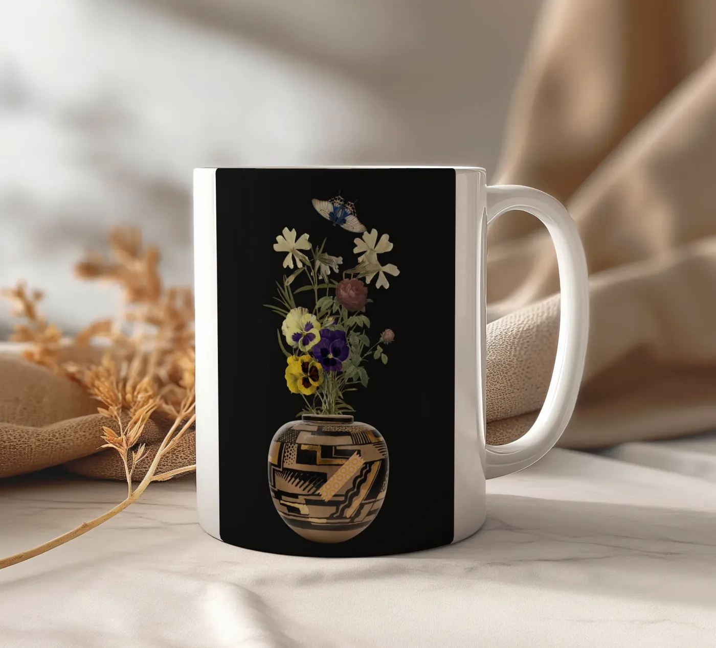 patterned vase ceramic mug by ramosashop
