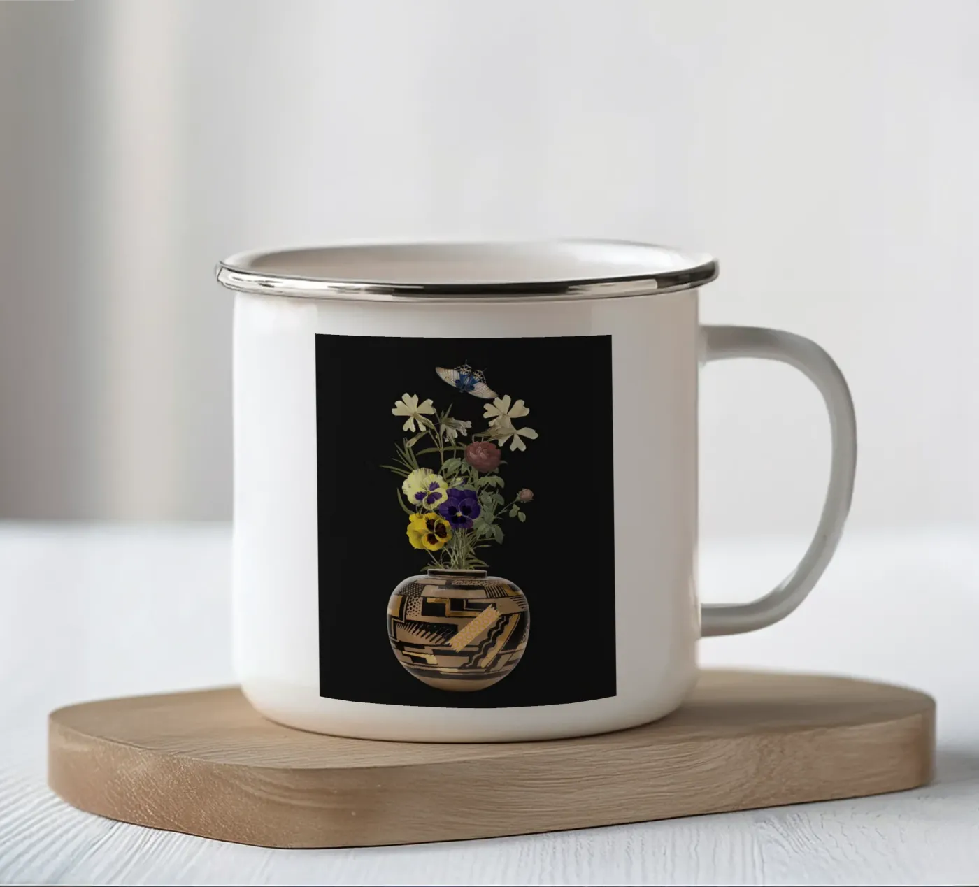 patterned vase enamel mug by ramosashop