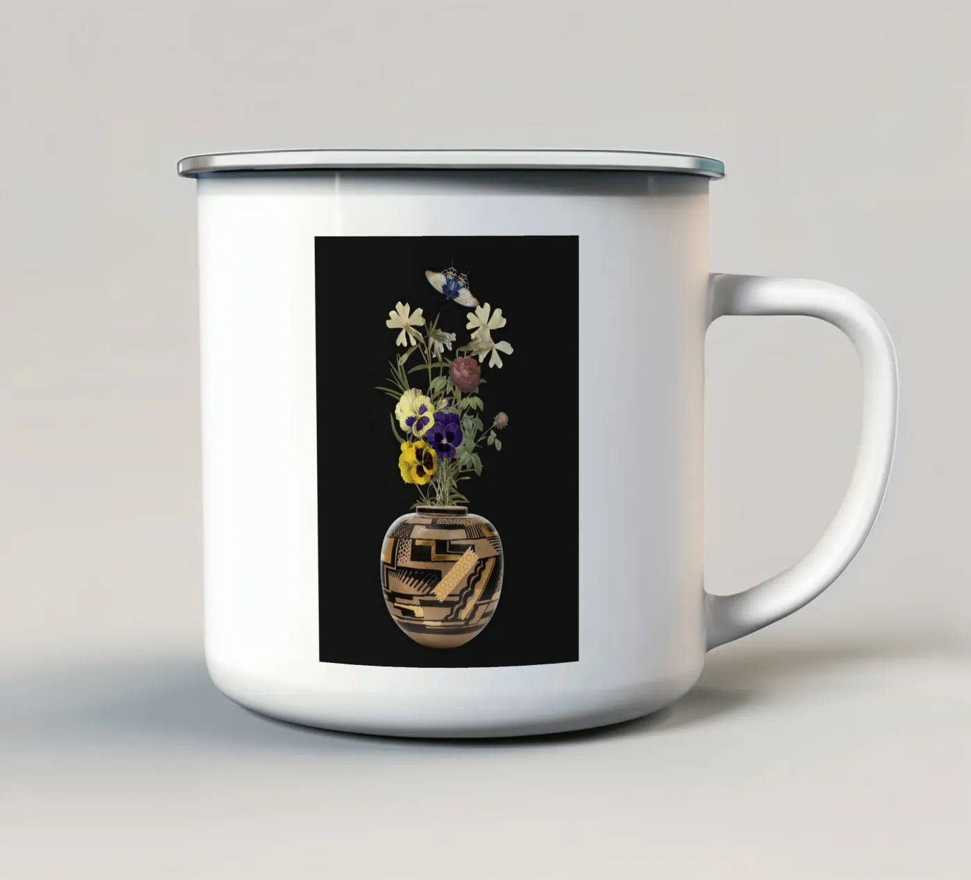 patterned vase enamel mug by ramosashop