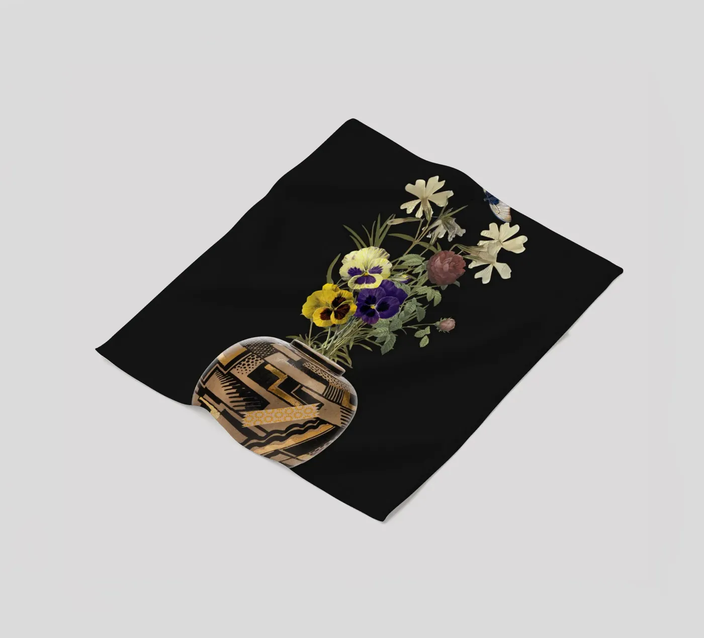 patterned vase fleece blanket by ramosashop