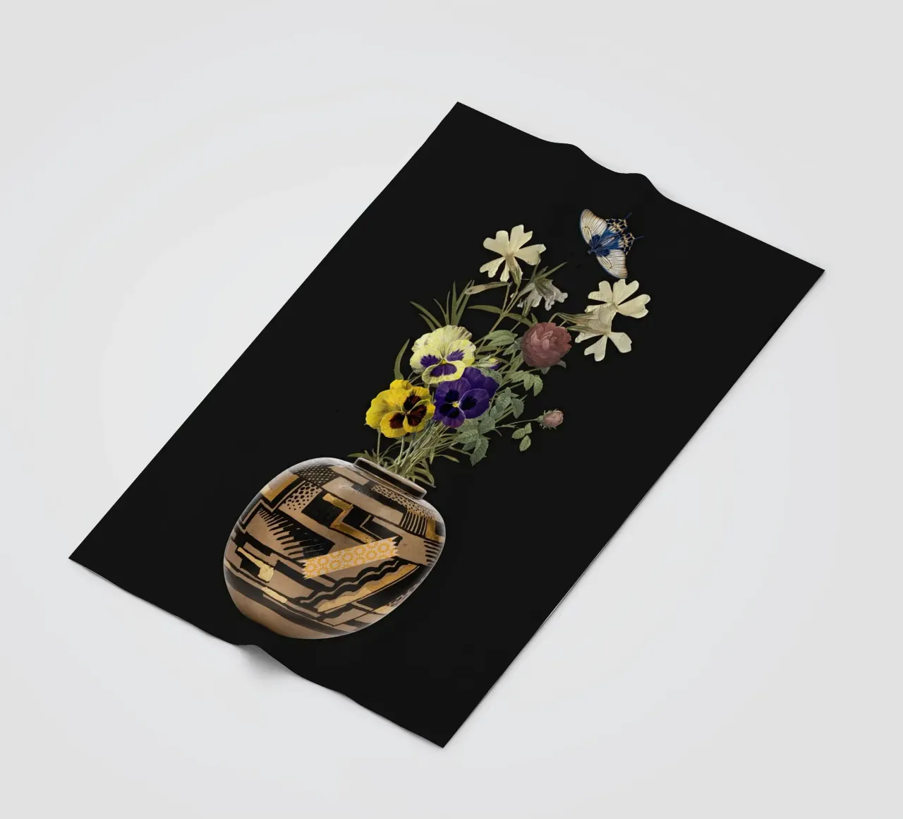 patterned vase fleecedeken van ramosashop