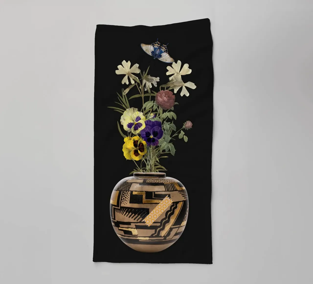 patterned vase asciugamano da bagno da ramosashop