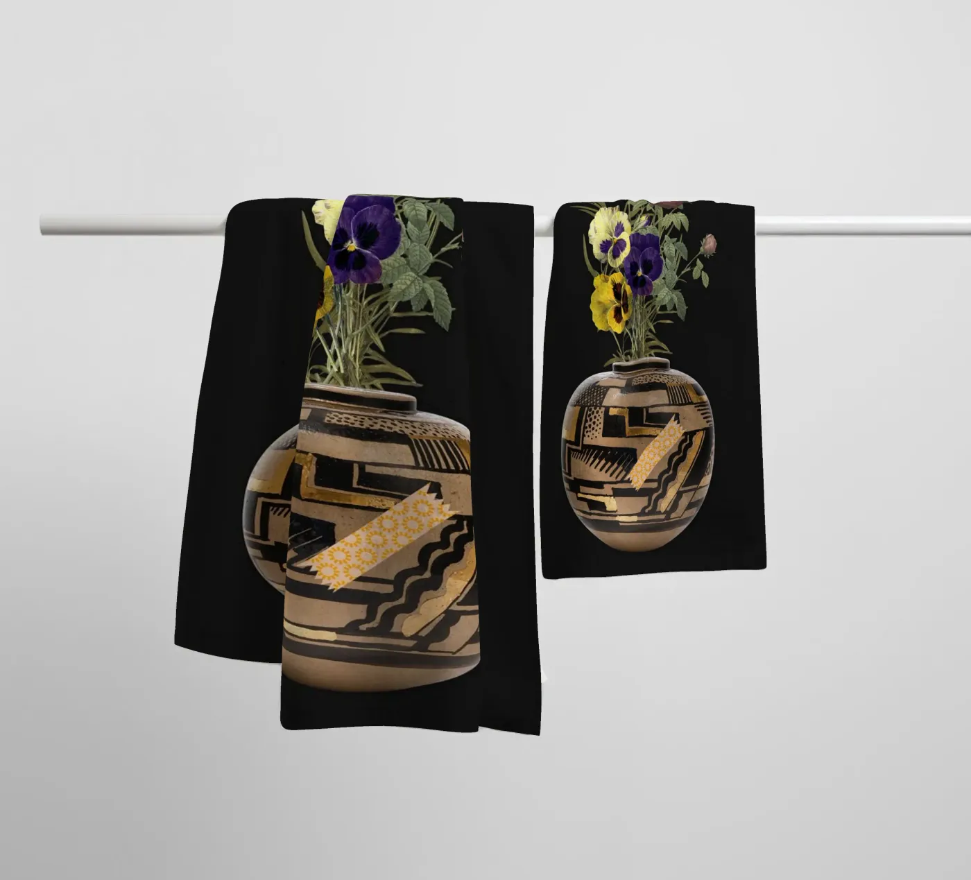 patterned vase serviette de bain de ramosashop