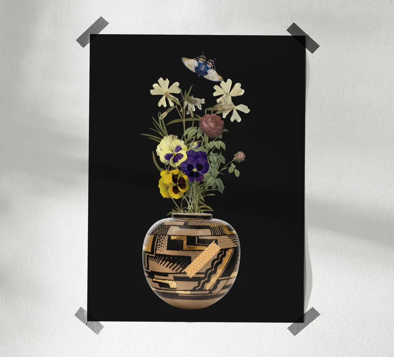 patterned vase poster con telaio in alluminio da ramosashop