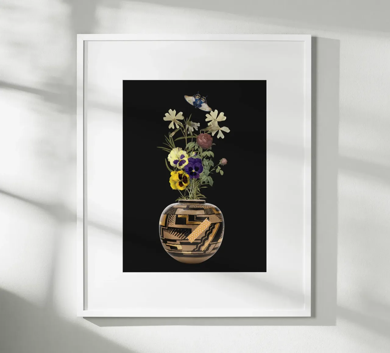 patterned vase poster con telaio in alluminio da ramosashop
