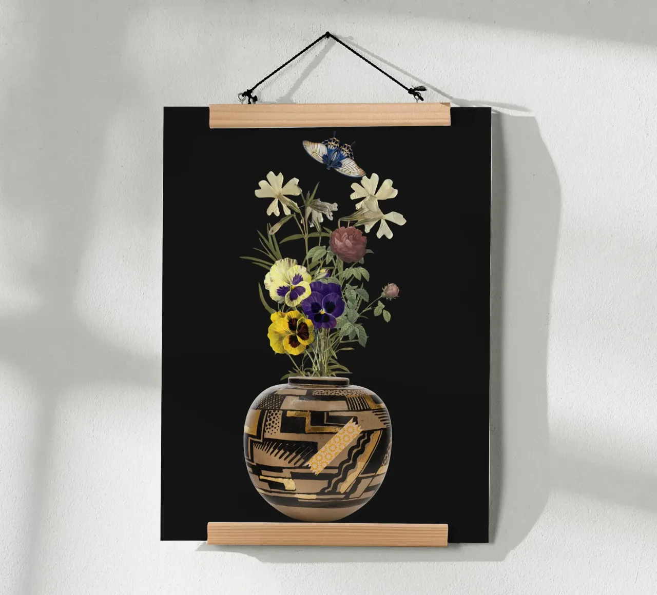 patterned vase poster con telaio in alluminio da ramosashop