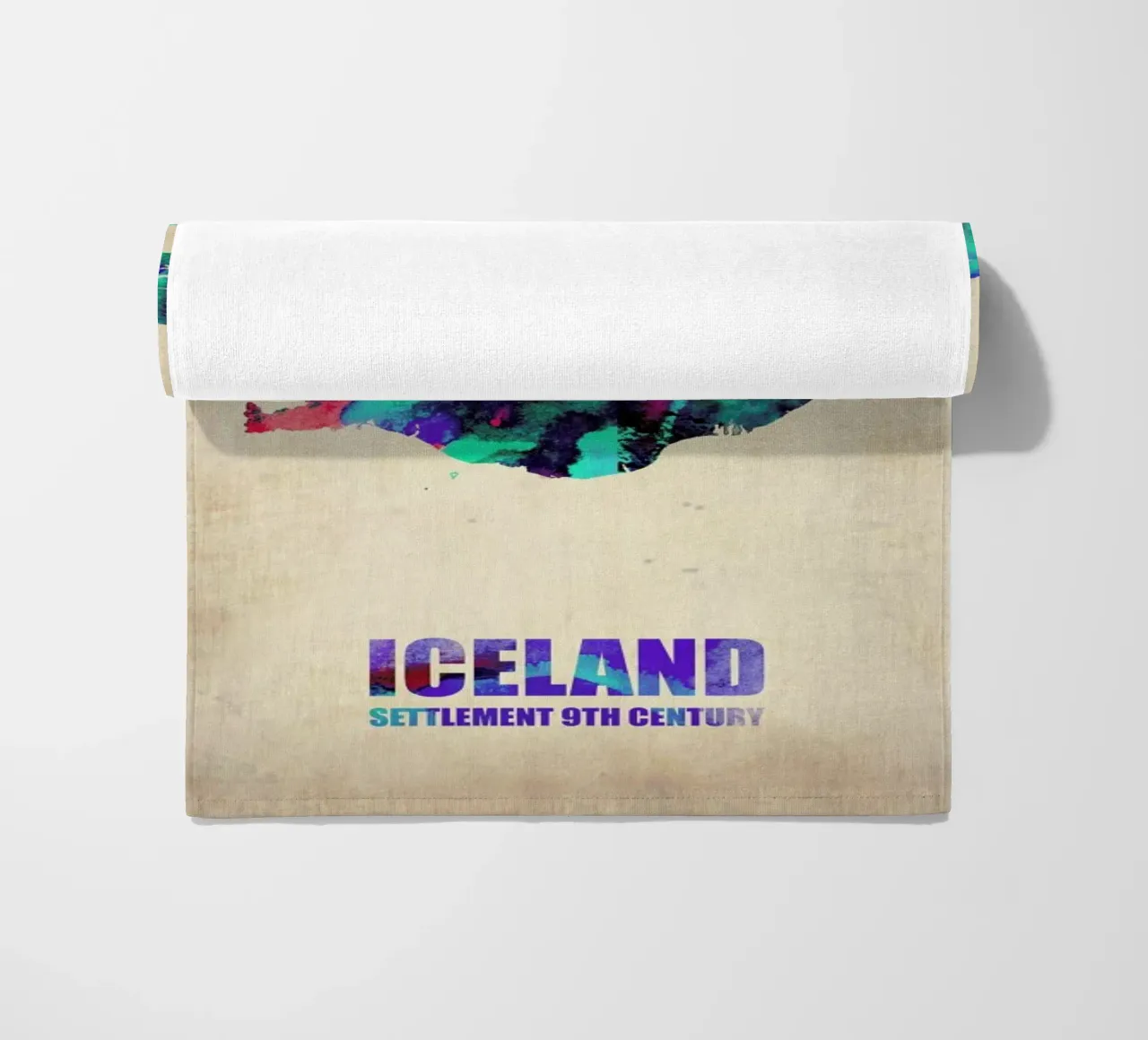 Iceland Watercolor Map telo mare da Naxart