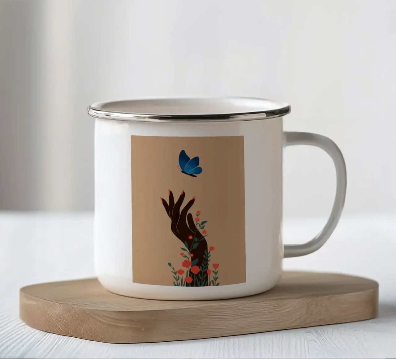 Raggiungere la farfalla tazza in smalto da Artie Shifa