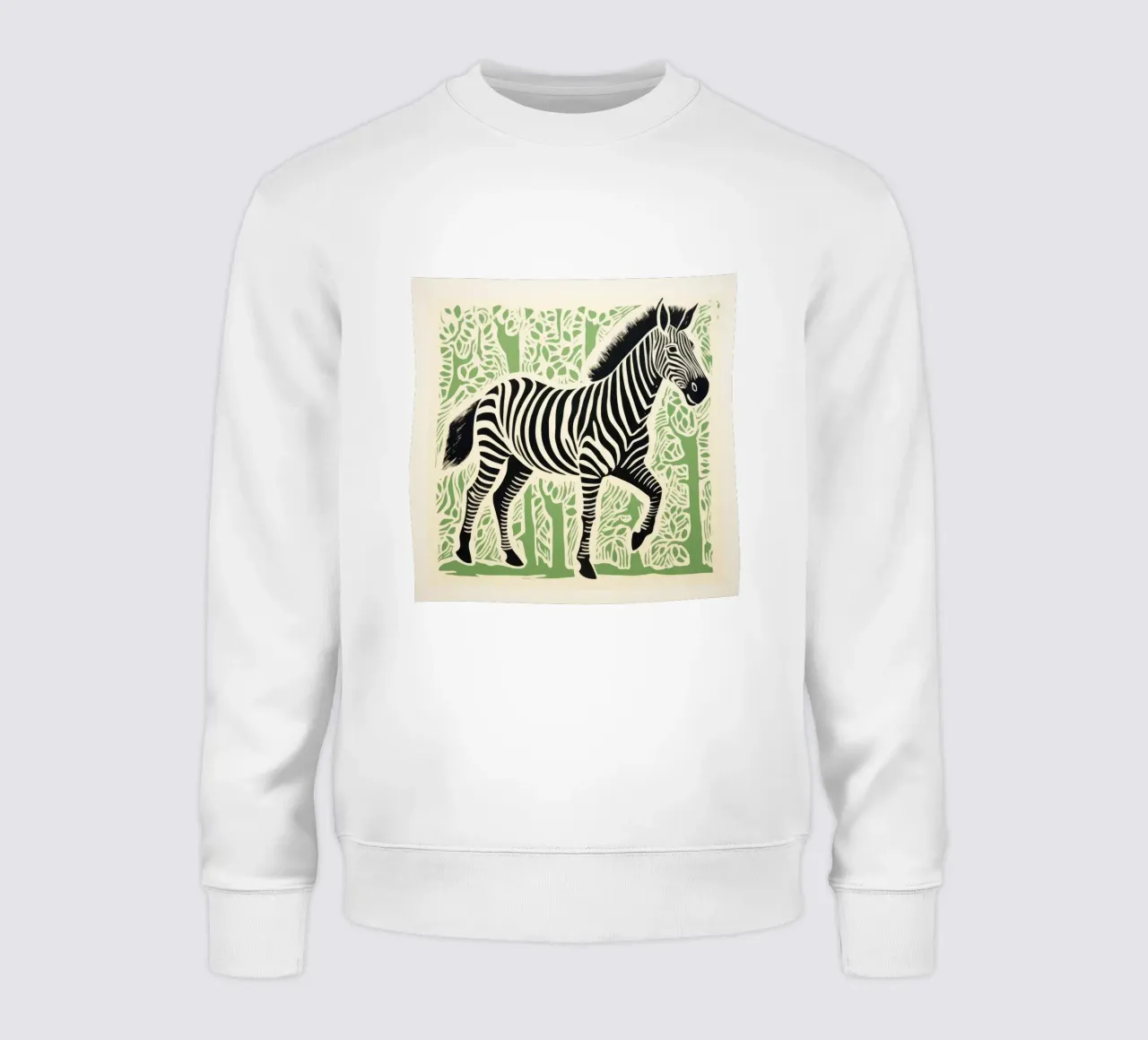 Green Zebra sweatshirt van Minimal Animal Art
