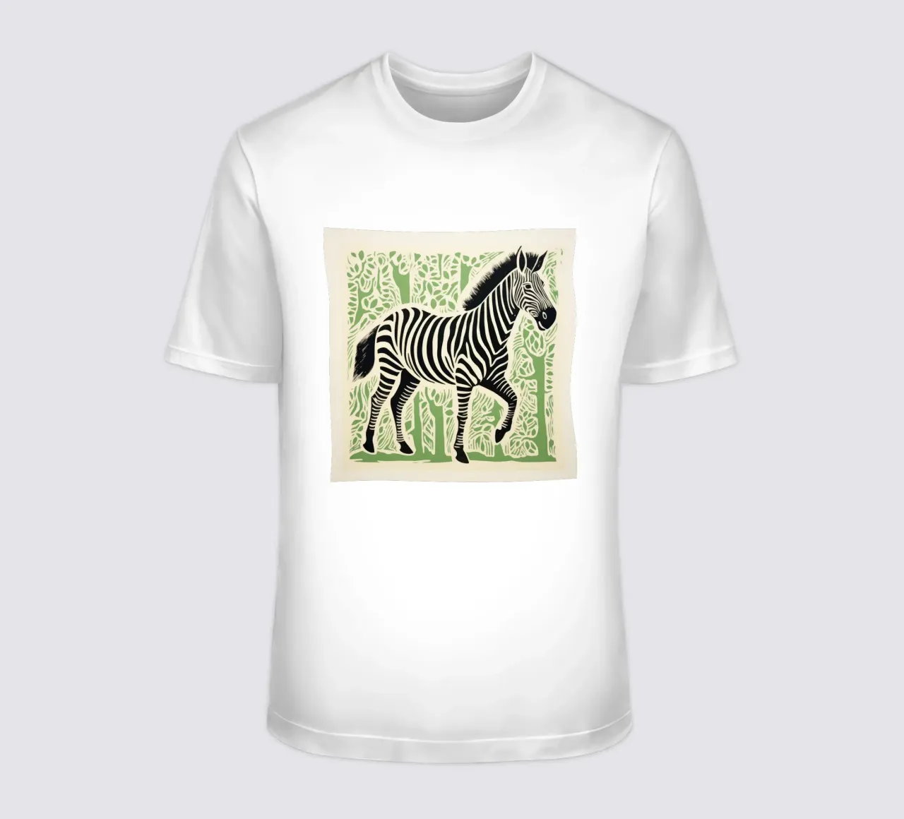 Zebra verde 3 t-shirt da Minimal Animal Art