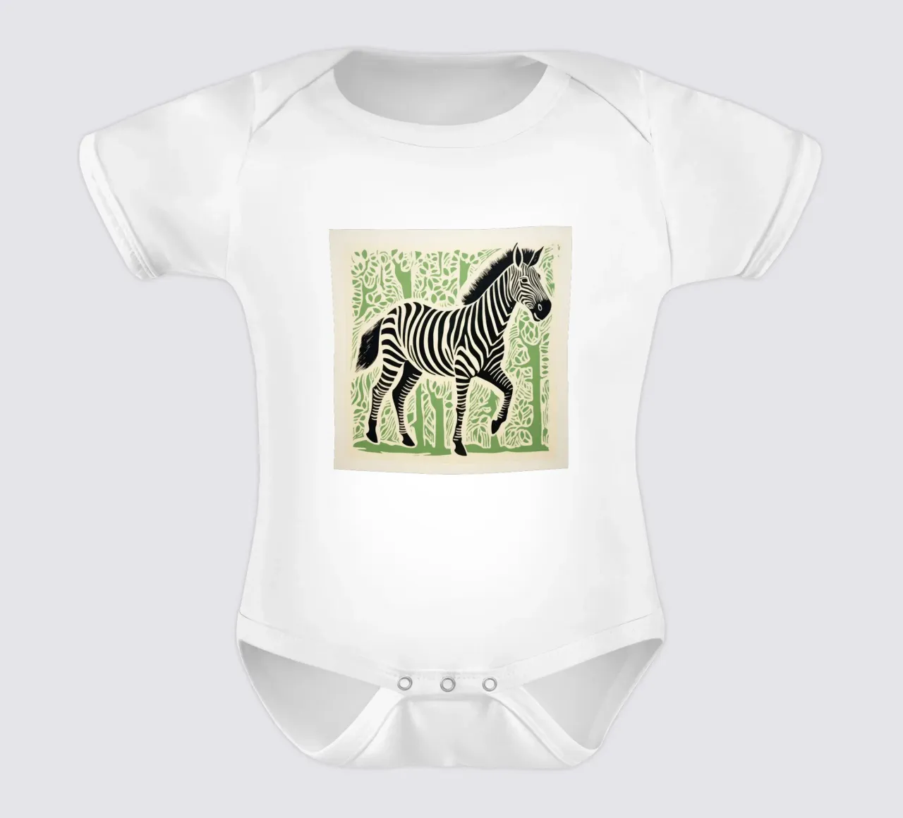 Zebra verde 3 body neonato maniche corte da Minimal Animal Art