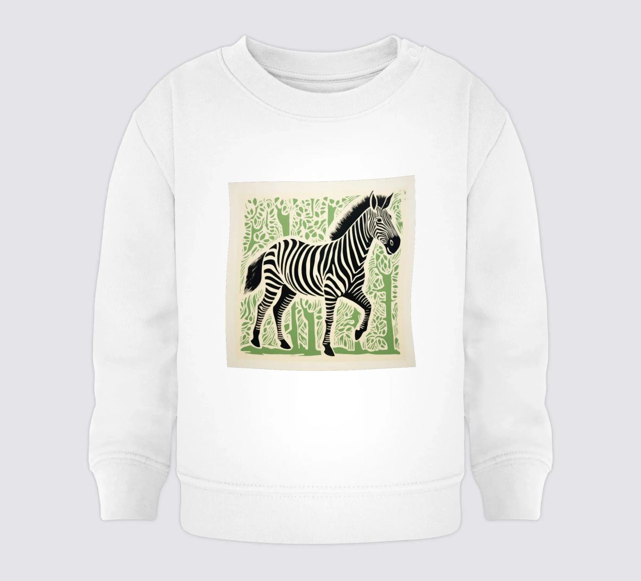 Zebra verde 3 felpa neonato da Minimal Animal Art