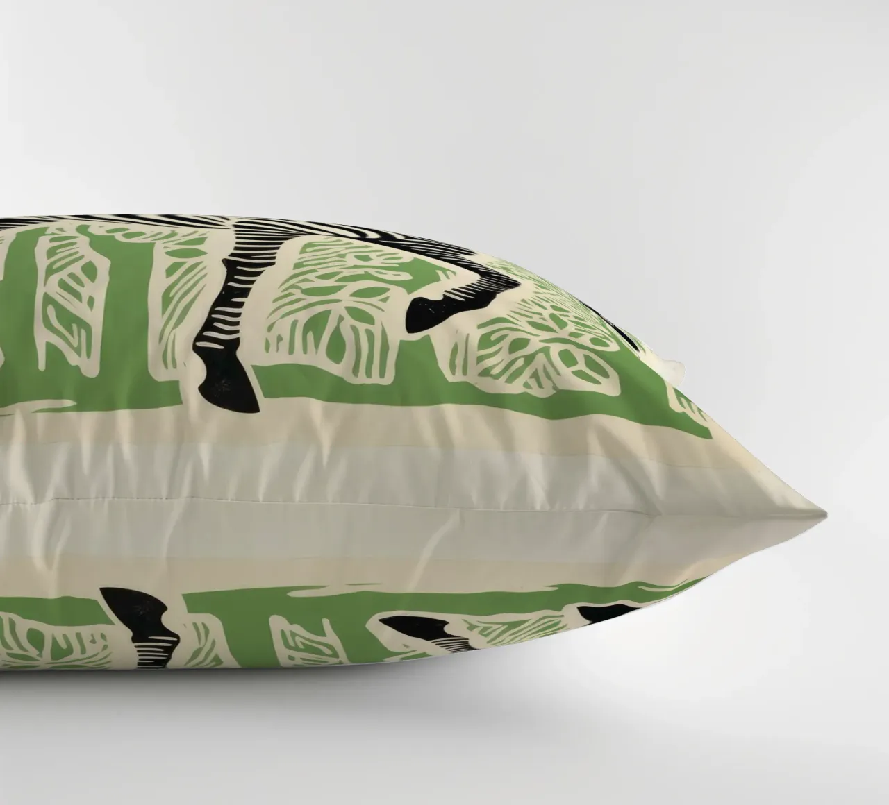 Zebra verde 3 cuscino da Minimal Animal Art