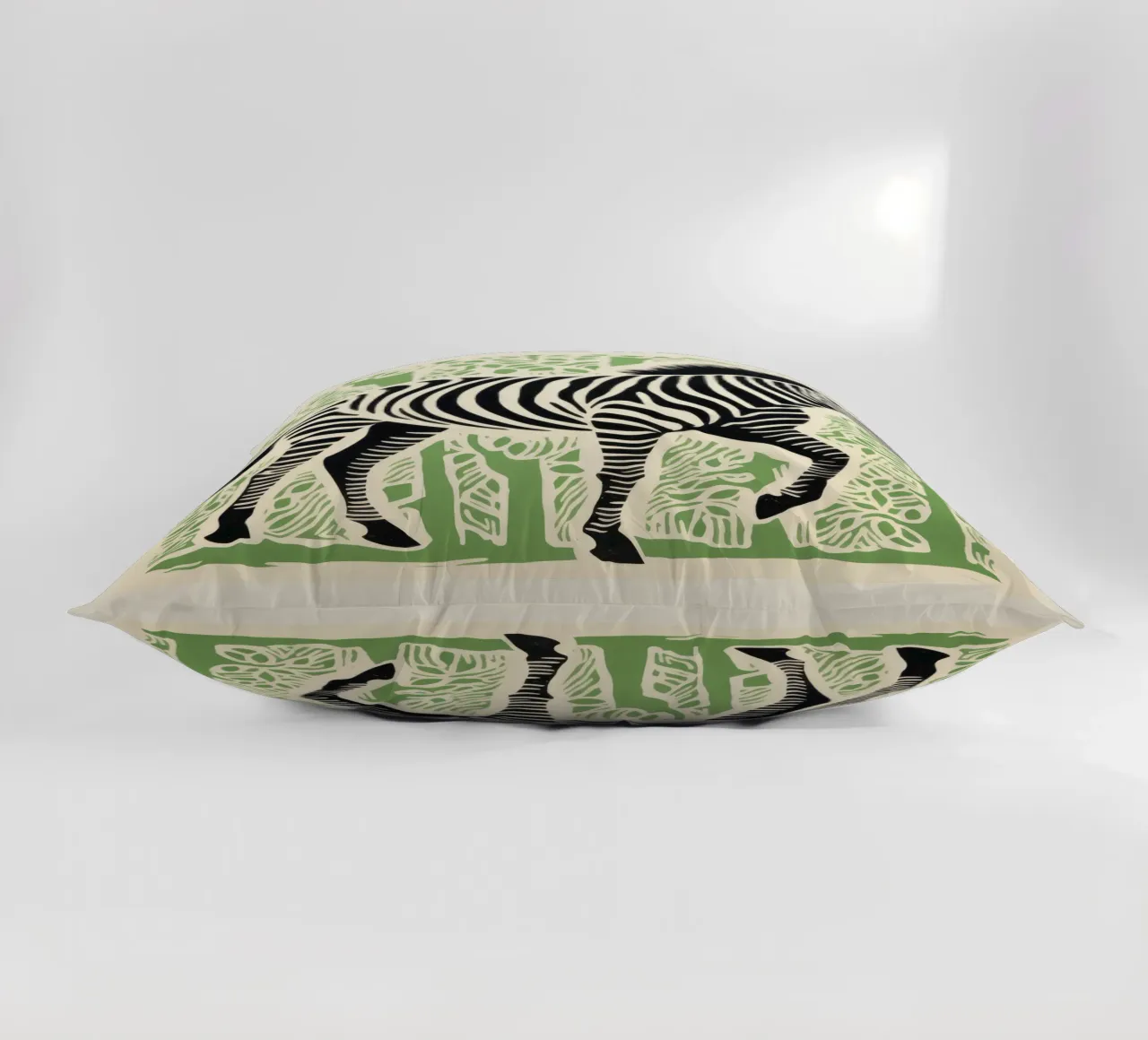 Zebra verde 3 cuscino da Minimal Animal Art