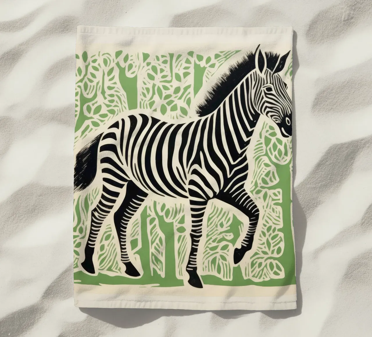 Zebra verde 3 telo mare da Minimal Animal Art