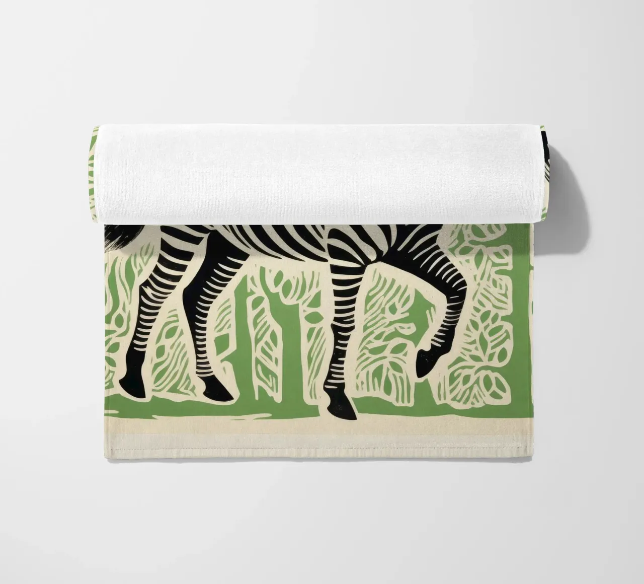 Zebra verde 3 telo mare da Minimal Animal Art