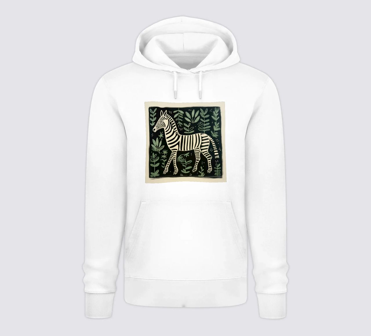 Zebra verde 4 felpa con cappuccio da Minimal Animal Art