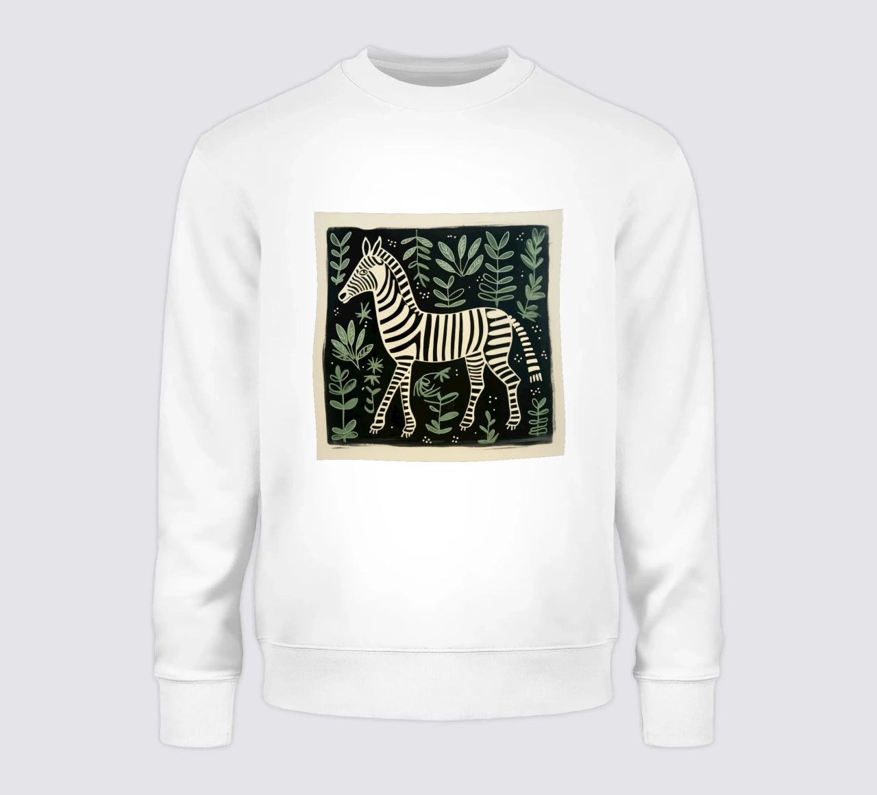 Zebra verde 4 felpa da Minimal Animal Art