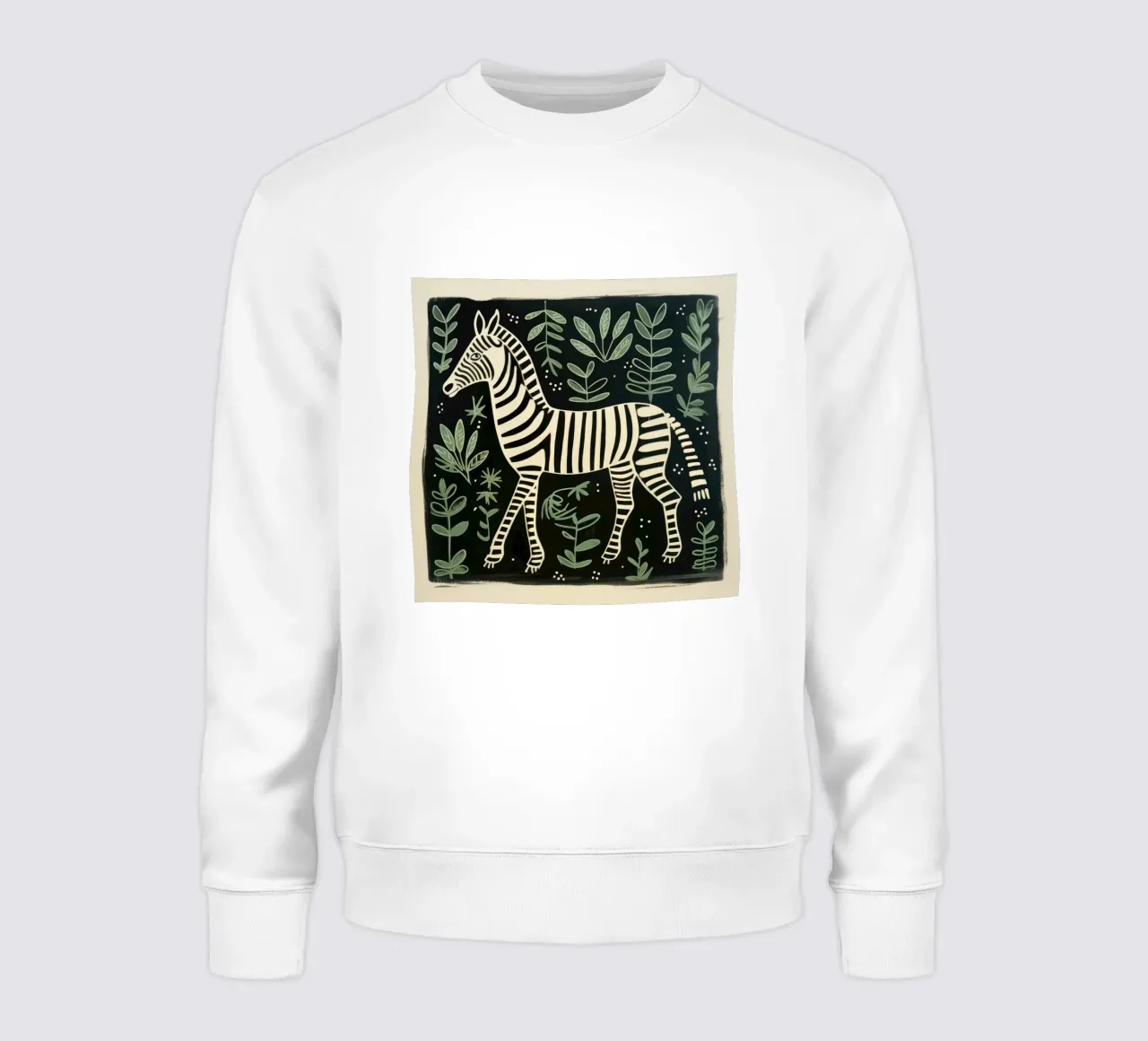 Groene zebra 4 sweatshirt van Minimal Animal Art