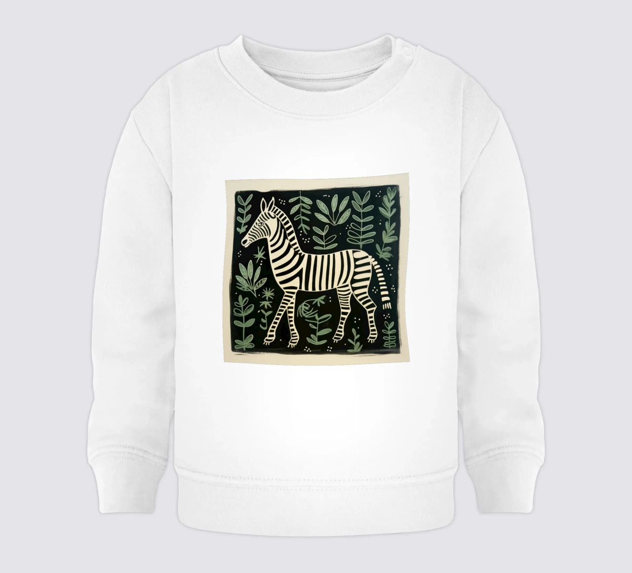 Zebra verde 4 felpa neonato da Minimal Animal Art