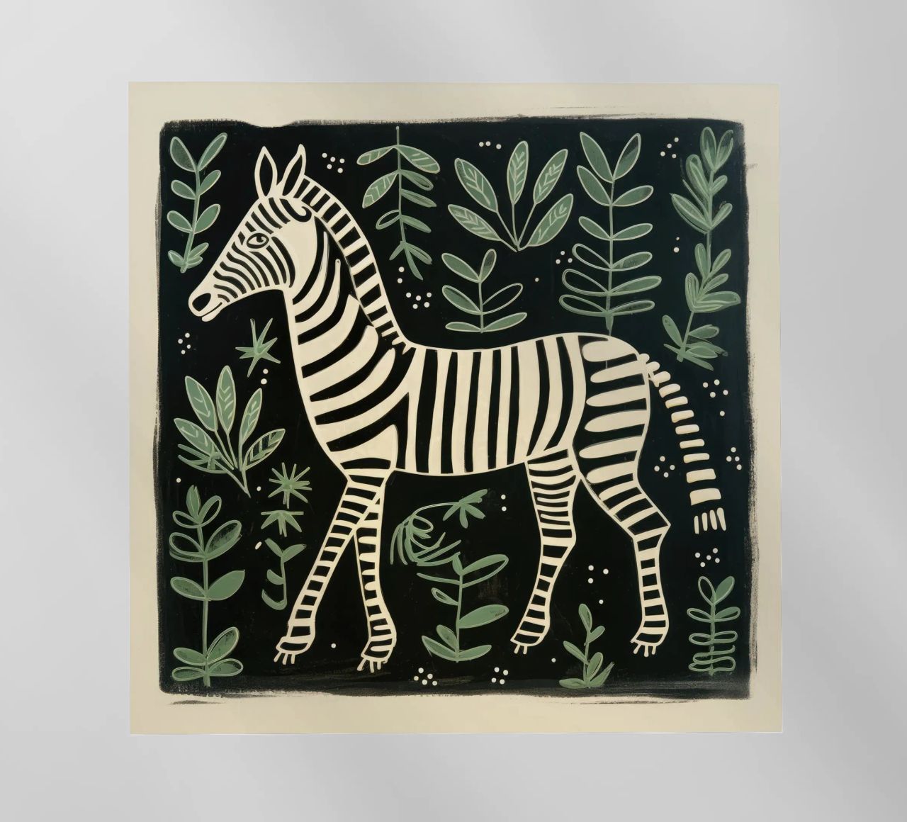 Zebra verde 4 pellicola backlit da Minimal Animal Art