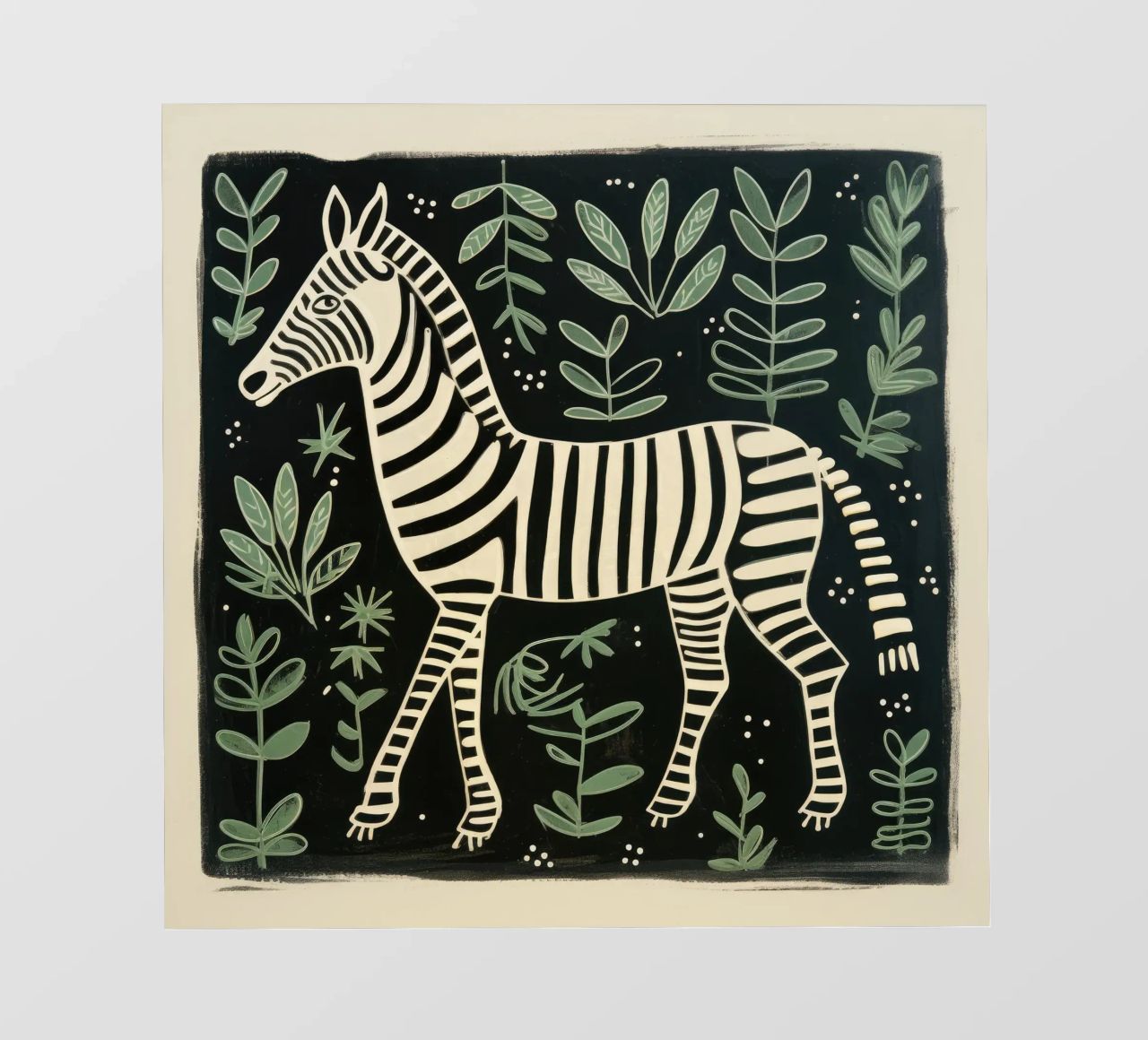 Zebra verde 4 pellicola backlit da Minimal Animal Art