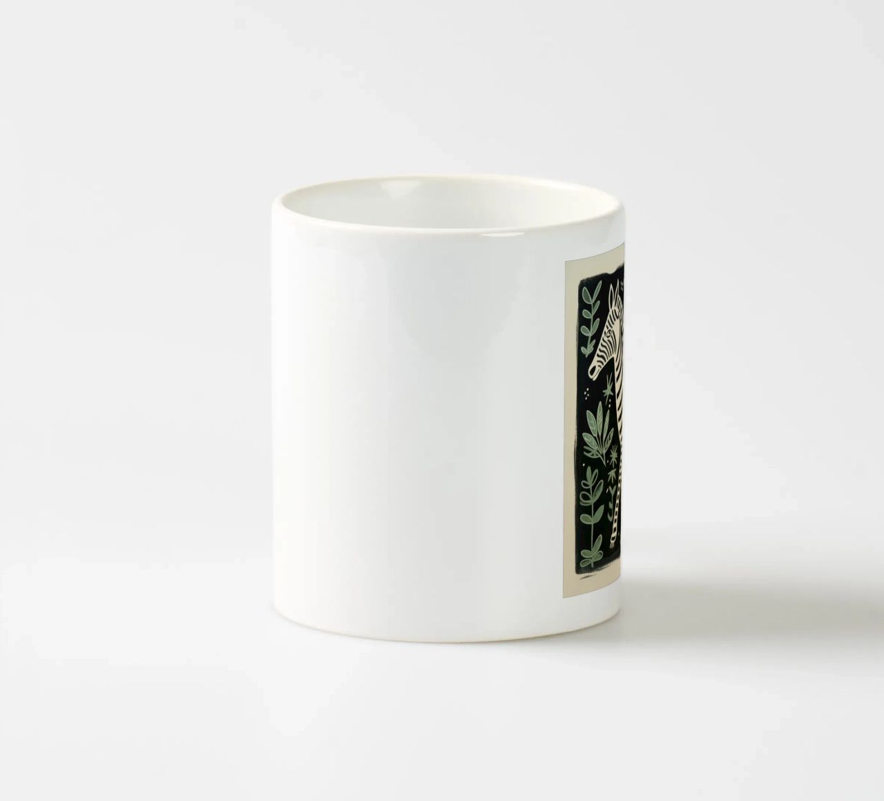 Zebra verde 4 tazza in ceramica da Minimal Animal Art