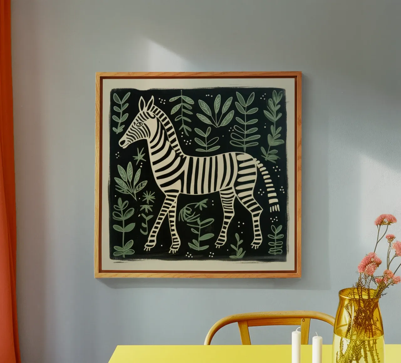 Zebra verde plexiglass da Minimal Animal Art