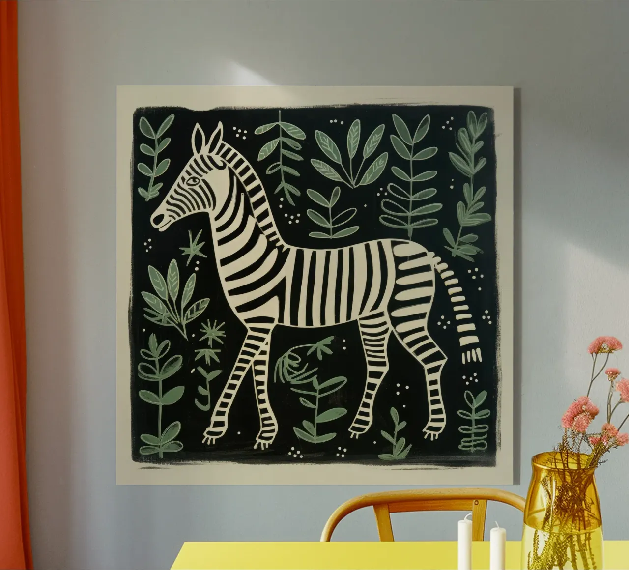 Zebra verde plexiglass da Minimal Animal Art