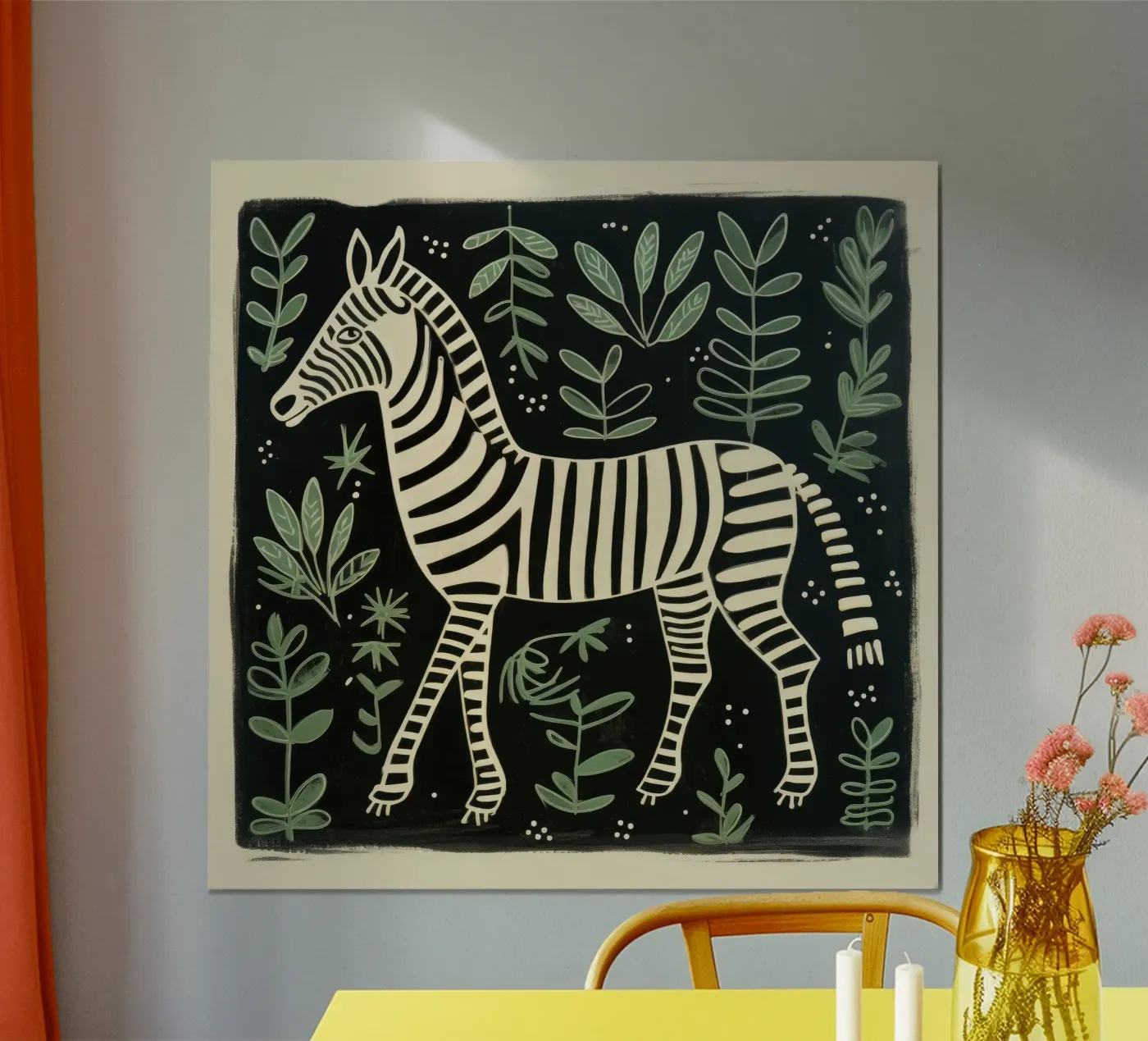 Green Zebra poster da Minimal Animal Art