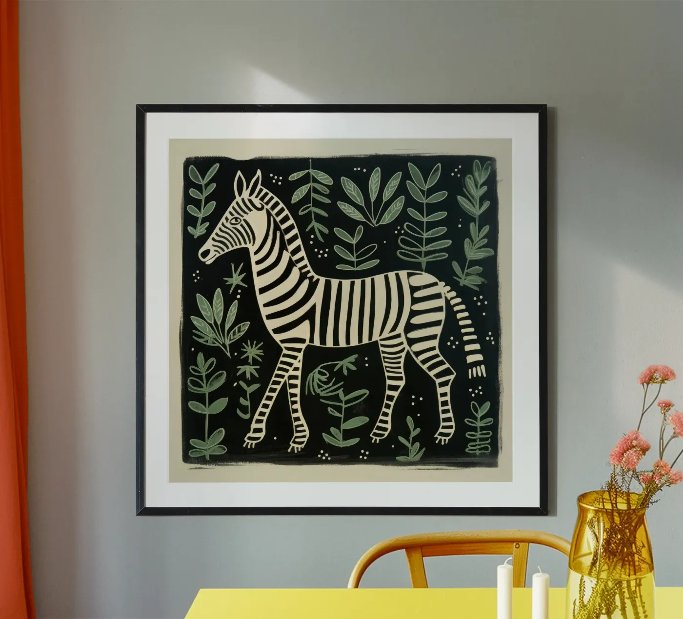 Green Zebra poster da Minimal Animal Art